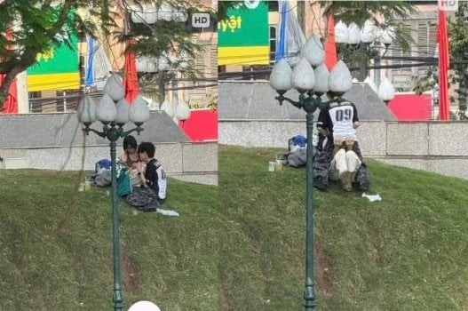 Cặp đôi Bắc Ninh ân ái lộ liễu trong công viên ít người